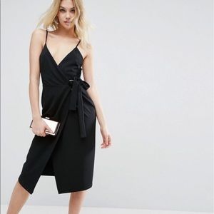 ASOS Crepe Wrap Ring Midi Dress